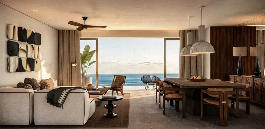 Living Room View from the Terrace